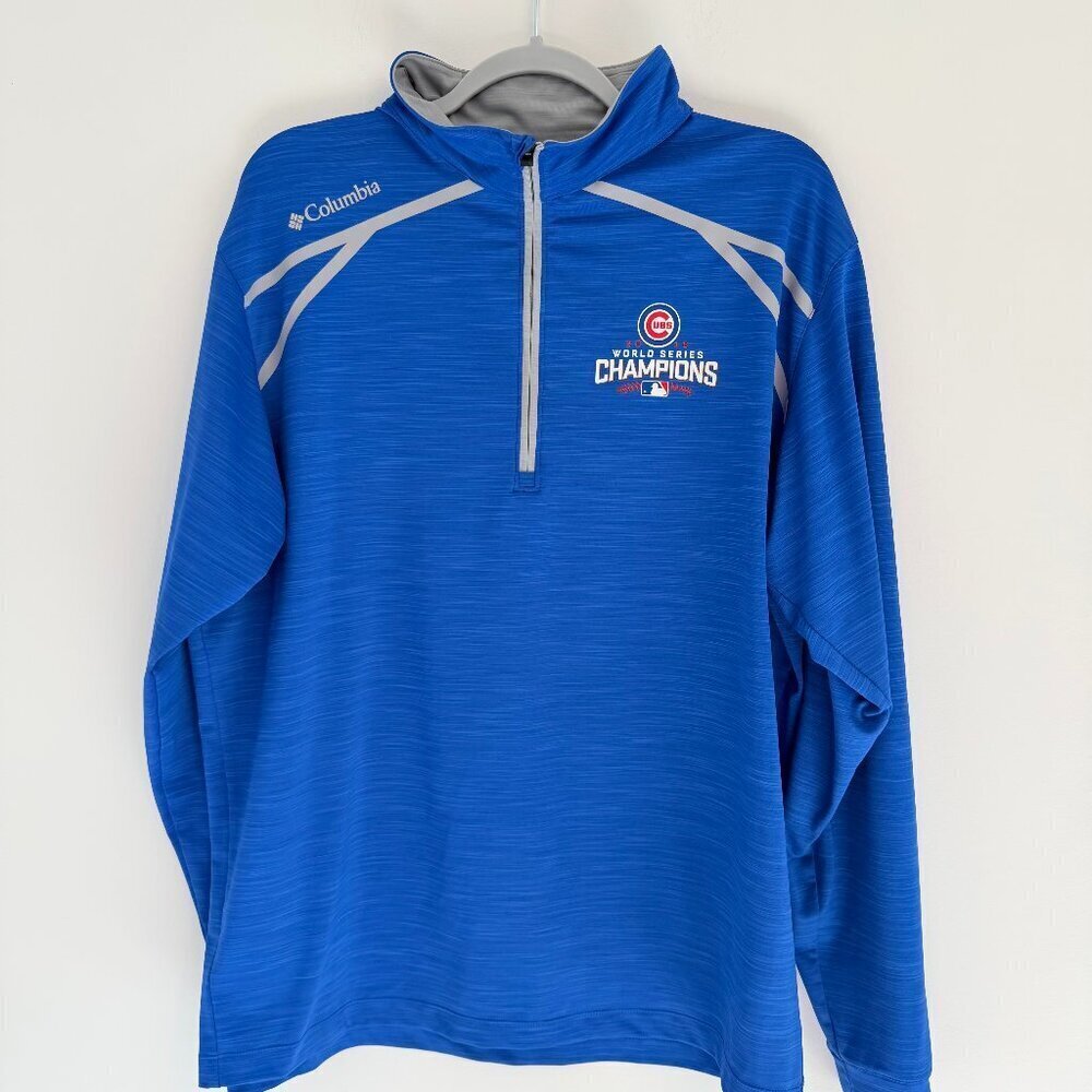 🏆 Columbia Cubs 2016 World Series Champions Quarter-Zip Pullover – Size L